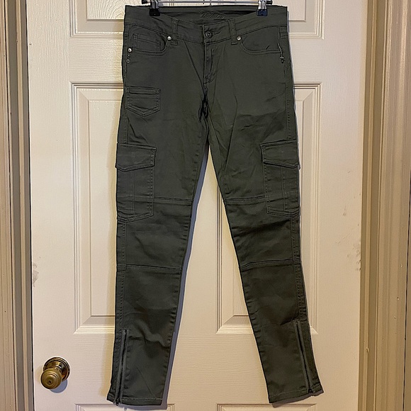 fusion Pants - Army Green Military Style Cargo Skinny Pants